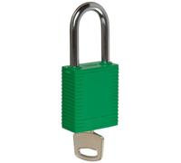 Lucchetto di Sicurezza in Nylon, 38.50mm x 86.50mm x 19.50mm, Verde, Confezione da 6