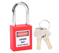 Lucchetto di sicurezza LOTO isolato 38 mm con 2 chiavi, blocco di sicurezza per l'ingegneria dell'isolamento per l'isolamento della manutenzione elettrica di fabbrica (Rossa)