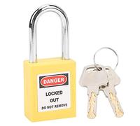 Lucchetto di sicurezza LOTO isolato 38 mm con 2 chiavi, blocco di sicurezza per l'ingegneria dell'isolamento per l'isolamento della manutenzione elettrica di fabbrica (Gialla)