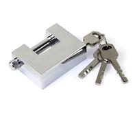 Lucchetto di sicurezza resistente a forma di D con 3 chiavi, serratura monoblocco in acciaio massiccio, spessore 9 mm, per garage, contenitori, capannoni, armadietti, cancelli e serrature di protezione per magazzini