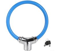 Lucchetto di sicurezza resistente per biciclette con cavo in acciaio composito da 11 5 mm e nucleo di bloccaggio in lega di zinco, chiavi a doppio lato per evitare il picking, resistente (blu)