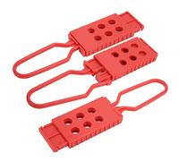 Lucchetto di sicurezza rosso 6 fori 3 pezzi Tag Out Lock Out Hasp Nylon per industria chimica