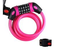 Lucchetto digitale combinato per biciclette, Lucchetto for bici portatile con codice a 5 cifre, combinazioni ripristinabili(Pink)