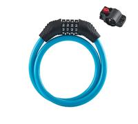 Lucchetto digitale combinato per biciclette, Lucchetto for bicicletta blu, 2,13 piedi, combinazione ripristinabile a 4 cifre, lucchetto for a spirale(Blue)