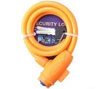 Lucchetto flessibile per bici con cavo in lega di acciaio da 12 mm, catena di sicurezza anti-taglio da 1,2 m, per mountain bike ed e-bike, copertura antigraffio con due chiavi incluse (giallo-1,2 m)