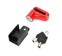Lucchetto freno a disco per moto, lucchetto antifurto in metallo a 3 colori, lucchetto antifurto per cavo con telaio in plastica e chiavi per motociclette, scooter, accessori moto (Rosso)