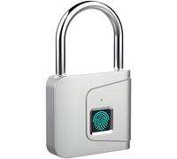 Lucchetto impronte digitali,Lucchetto da palestra impermeabile,Lucchetto elettronico con impronte digitali,per porta, garage, scuola,magazzini,argento