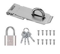Lucchetto in Acciaio Inox Hasp，4 Pollice 304 In Acciaio Inox Lucchetto Hasp Latch Serrature con Lucchetto con Viti Chiusura Lucchetto per Camera da Letto, Garage, Armadio