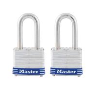 Lucchetto in acciaio laminato Master Lock 3TLF con chiave, confezione da 2, con chiave uguale, argento