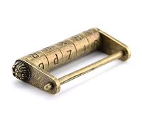 Lucchetto in bronzo antico cinese con combinazione retrò in bronzo antico, 5 lettere, in lega di zinco, con password, for portagioie per cassetto valigia in legno (Argento)