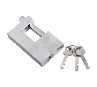 Lucchetto in lega di zinco resistente con design antifurto a forma di D, corpo impermeabile e 3 chiavi per fissare garage, roulotte, catene e contenitori (100 mm)