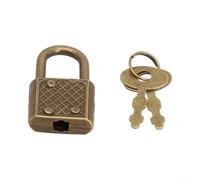 Lucchetto in ottone anticato con chiave, corpo in alluminio da 30 mm (oro) | Finitura in ottone anticato, elegante look retrò, rivestimento resistente, adatto per notebook e cinture