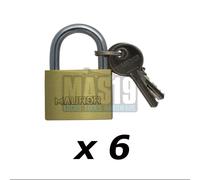 LUCCHETTO IN OTTONE PESANTE MAURER MM.50 CONFEZIONE 6 PEZZI