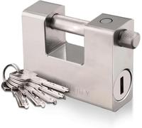 Lucchetto Industriale Rettangolare Resistente, Antitrapano E Antiscasso(84mm)