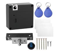 Lucchetto intelligente per armadio WIYETY: serratura invisibile NFC, 2 portachiavi, 3 carte RFID, serratura nascosta per cassetti e armadi, nero