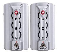 lucchetto， Lucchetto a combinazione, lucchetto da viaggio, set di una coppia S044# con password ricambio for valigie/Lucchetto for bagagli for asta trazione for valigia(Silvery)
