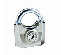 lucchetto, Lucchetto con chiave di allarme in acciaio legato, antiruggine e antitaglio, utilizzato for la serratura del recinto del garage del magazzino, 3 chiavi, 71x101 mm(Silver)