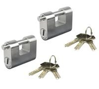 Lucchetto Monoblocco Mod. 993 In Acciaio Massiccio | Antiscasso Professionale Con 3 Chiavi Per Uso Esterno E Industriale (Coppia Lucchetti + Chiavi Uguali)