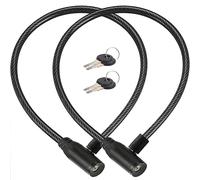 Lucchetto monopattino elettrico 2 pezzi 60 cm nero | Cable avec des cles acier antifurto monopattino elettrico catena