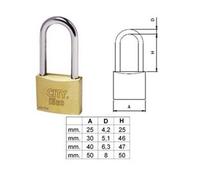 Lucchetto Ottone Arco Lungo Aditus City P700 30 mm Ka 10 Pezzi