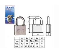 Lucchetto Ottone Arco Normale Ocean 2700M in Blister 30 mm (2730MB) 3 Pezzi