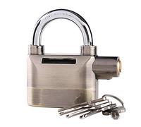 lucchetto， Padlock with 5 Keys,Waterproof and Rust-Proof Alarm Lock,Used for Mountain Bike and Motorcycle Warehouse Door,65x92mm/2.6in,4 Styles(Style2)