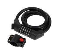 Lucchetto per bici con cavo ripristinabile a 5 cifre da 120 cm, nero opaco 1 set