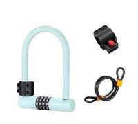 Lucchetto per bicicletta, 18,3 x 12,8 x 2,7 cm, serratura a D per bicicletta, con combinazione a quattro cifre, in lega di zinco, resistente corpo in acciaio legato (blu)