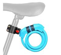Lucchetto per bicicletta con staffa di montaggio, cavo da 1,2 m, auto-avvolgente, combinazione ripristinabile a 5 cifre, lucchetto per bicicletta, moto, scooter (Blu)