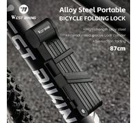 Lucchetto per bicicletta da montagna WEST BIKING pieghevole da 0,87 m, lucchetto per auto, moto, auto elettrica, attrezzatura antifurto Nero 080,Nero 110,Nero (Ragno),Nero Arancione 080Acciaio Hadfiel
