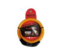 Lucchetto per bicicletta. Lucchetto For Bicicletta Con Combinazione A 4 Cifre, Resistente E Di Sicurezza, Catena In Cavo D'acciaio Password Reimpostabile(Orange)