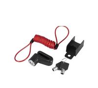 Lucchetto Per Freno A Disco Per Moto Con Per Bici Da Strada In Lega Di Alluminio Kit Corda Rossa Lucchetto Portatile(Black)