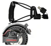 Lucchetto per monopattino elettrico (nero), lucchetto accessorio, blocca disco + cavo antifurto a molla da 1,2 m + 2 chiavi e borsa antifurto, per M365/moto/bicicletta/monopattino elettrico Cilindro e