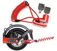 Lucchetto per monopattino elettrico (nero), lucchetto accessorio, blocca disco + cavo antifurto a molla da 1,2 m + 2 chiavi e borsa antifurto, per M365/moto/bicicletta/monopattino elettrico Cilindro e