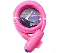 Lucchetto per mountain bike con sistema a chiave antifurto, per bici elettriche, catena morbida e resistente, con nucleo in lega di acciaio per una protezione sicura del telaio e delle ruote (rosa