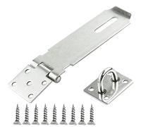 Lucchetto per porta, 12,7 cm, in acciaio inox, con cerniera e graffetta, per capannone, porta, resistente, serratura di sicurezza e graffetta per porte, finestre, armadietti, gabbie per animali
