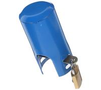 Lucchetto per Rubinetto Esterno in Acciaio, Antifurto, Blu | Chiavi e Chiusura in Ottone, Base Ampia, per Spigoti e Fissaggi a Parete, Gestione Aree Vuote Stile Casuale