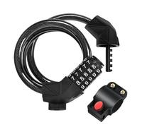 Lucchetto per scooter da 1,2 m, con combinazione per moto, catena di sicurezza a a 5 cifre, allarme integrato ripristinabile per mountain bike, acciaio, PVC, lega di zinco, AB, 1,2 m
