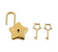 Lucchetto per stella Miniatura Lega di Zinco con 2 Chiavi Lucchetto | Lega di zinco robusta, design a per stella unico, include 2 chiavi coordinate, sicurezza affidabile(Gold)