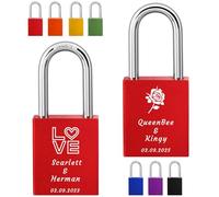 Lucchetto Personalizzato con Nome e Data per Coppie - Regalo Romantico per Anniversario, San Valentino o Fidanzati - In Alluminio con 2 Chiavi