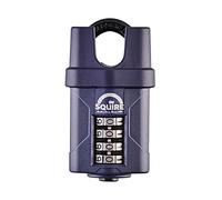 Lucchetto Pesante Squire (CP40CS) - Grillo chiuso più duro - Lucchetto a combinazione a 4 ruote - Acciaio legato per resistenza alla corrosione - Blocco resistente alle intemperie per casa, scuola e garage (nero, 40 mm)
