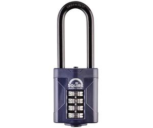 Lucchetto pesante Squire (CP50/2.5) - grillo extra lungo più duro - lucchetto a combinazione a 4 ruote - acciaio legato per resistenza alla corrosione - lucchetto resistente alle intemperie per casa, scuola e capannone (blu, 50 mm)