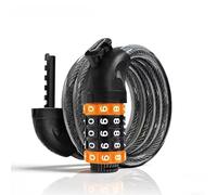 Lucchetto portatile per bici con staffa di montaggio a 5 cifre codice combinazione per bicicletta e scooter 103 cm cavo in acciaio antifurto dispositivo nero