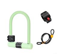 Lucchetto resistente a forma di U per biciclette e scooter con combinazione a quattro cifre, nucleo in lega di zinco e barriera protettiva in silicone contro i graffi (verde)