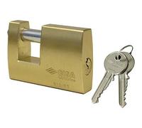 LUCCHETTO RETTAGOLARE 21610 LOGO OTTONE SATINATO CHIAVI 2 MM 70