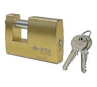 LUCCHETTO RETTAGOLARE 21610 LOGO OTTONE SATINATO CHIAVI 2 MM 90 PZ 1