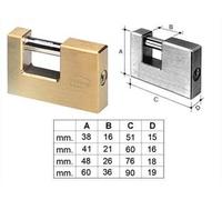 Lucchetto Rettangolare in Ottone 2800 76 mm (2810) Potent