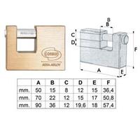 Lucchetto Rettangolare in Ottone YPL311 90 mm (PL3119000) Corbin Yale