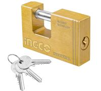 Lucchetto Rettangolare Ottone Massiccio Cilindro Acciaio 3 Chiavi Sicurezza