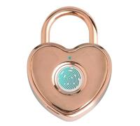 Lucchetto senza chiave con impronta digitale, Lucchetto for impronte digitali a forma di cuore ricaricabile tramite USB in oro rosa 38x15x52 mm